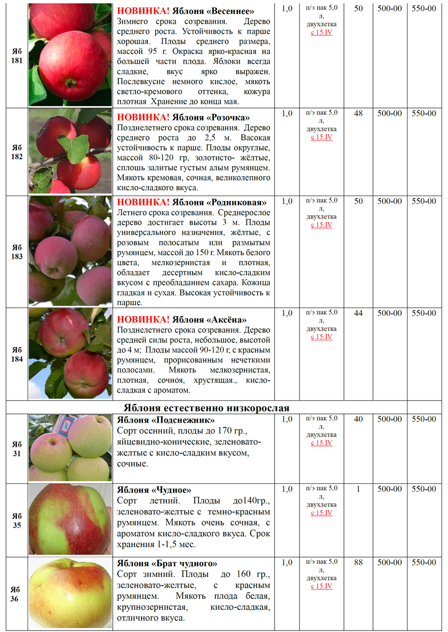 Плодовые деревья и ягодные кустарники